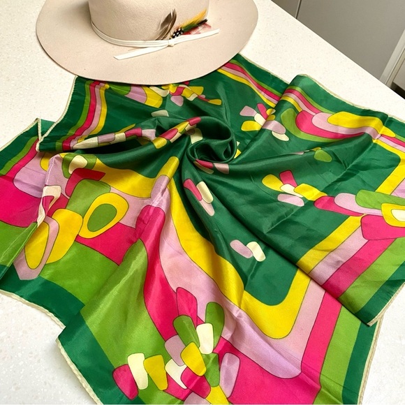 MADE IN JAPAN scarf/wrap w retro YTK midcentury boho vibe - Picture 16 of 16